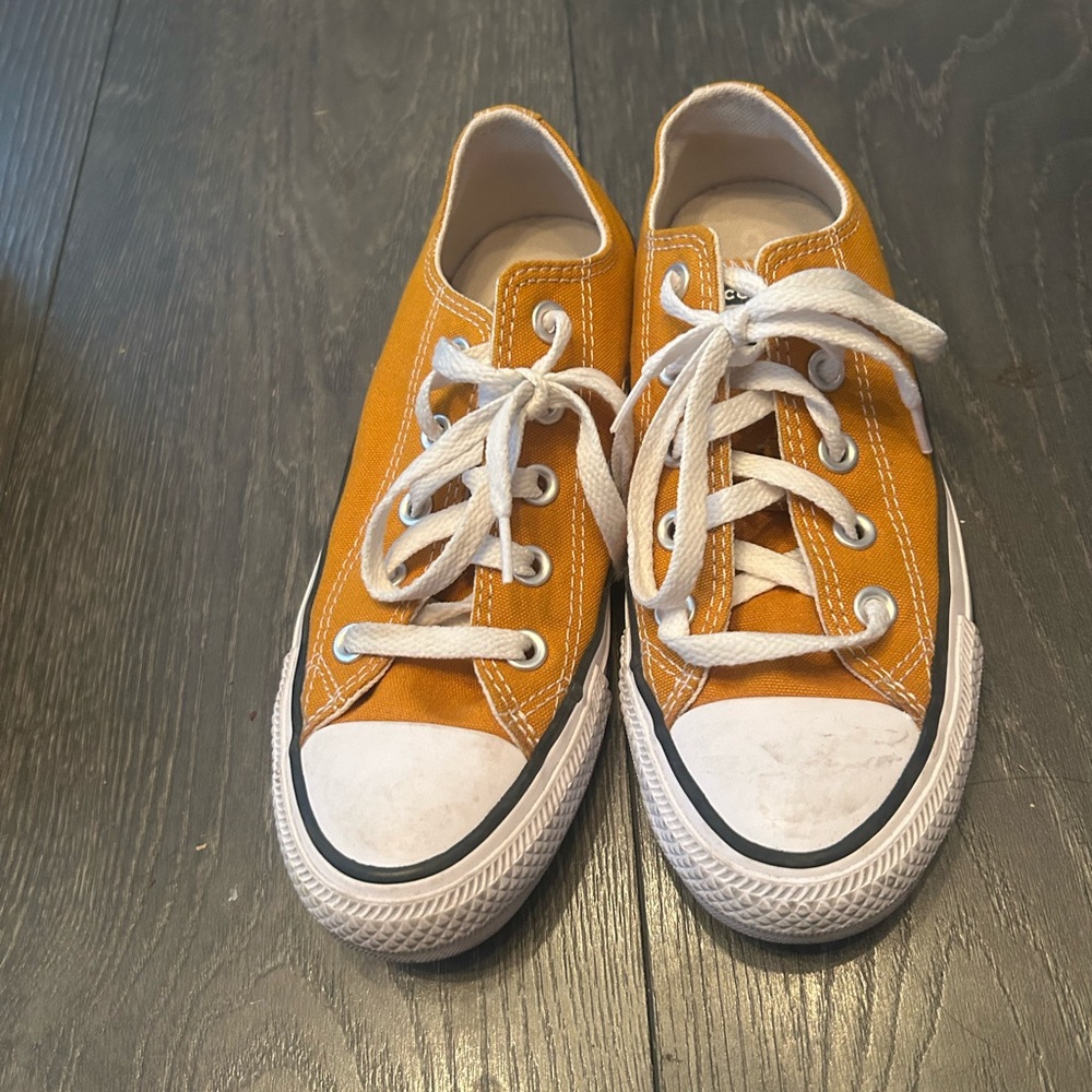 Converse Kids Mustard Yellow Low-Top Canvas Sneakers